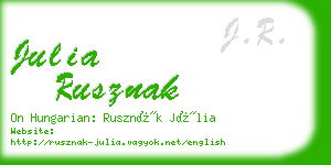 julia rusznak business card